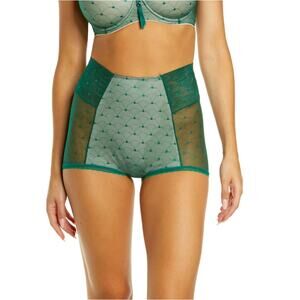 New Omnia Paratus Women's Green Pearl Deco Knickers Boyshorts Size Small